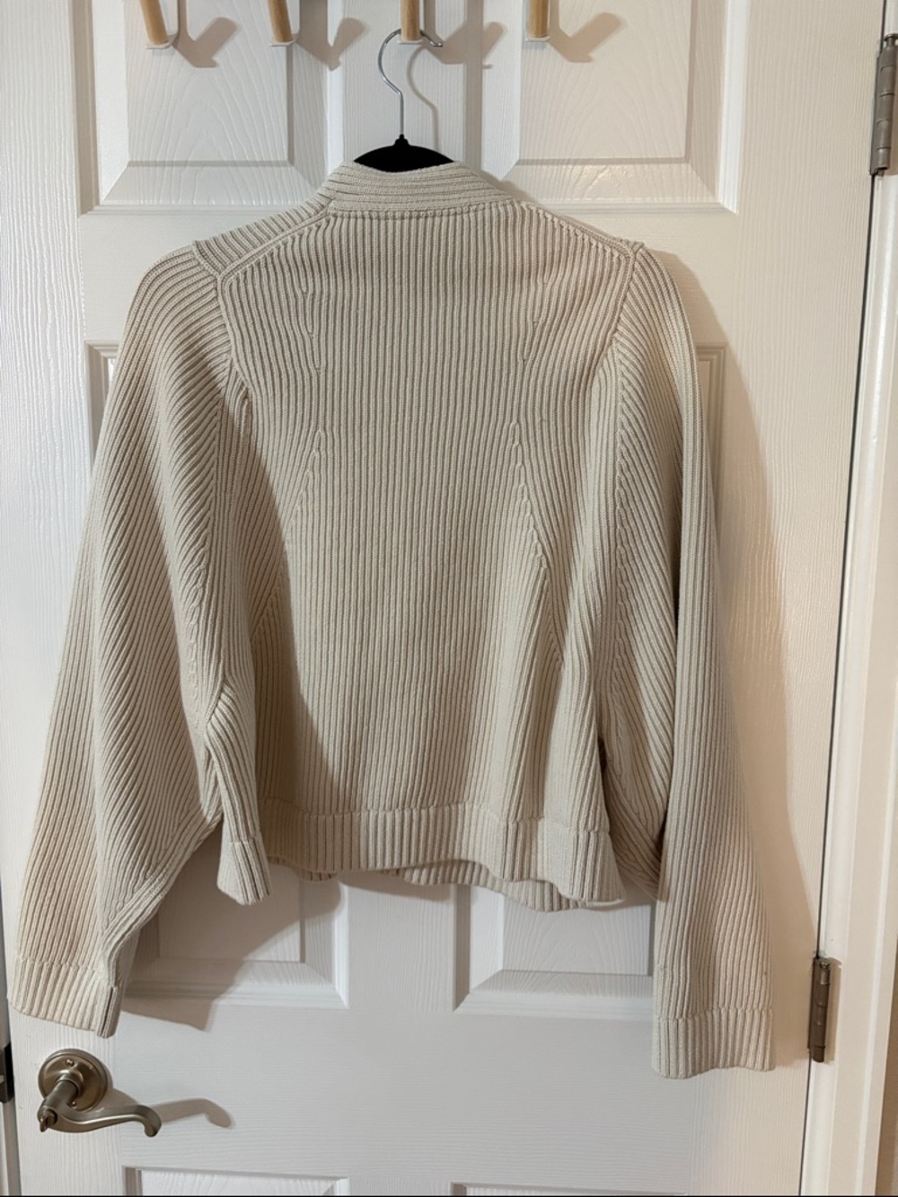 Lululemon Cotton-Blend Crewneck Cardigan L/XL Bone - Picture 4 of 10